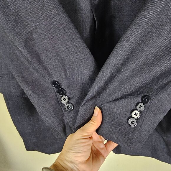 Ermenegildo Zegna Gray Wool Blazer Jacket US 46R Dual Vent Quiet Luxury Italian - Picture 5 of 12